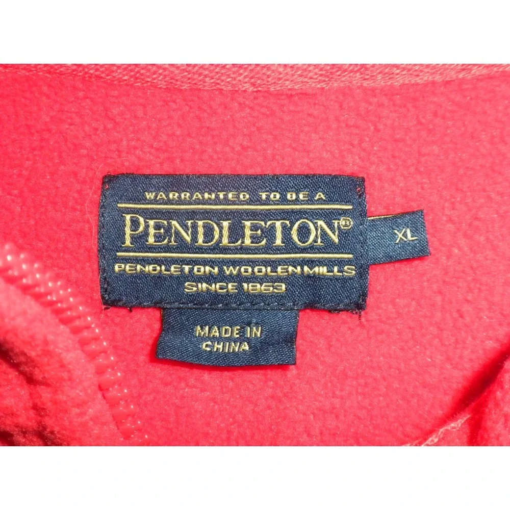 Pendleton‎ Vest Mens XL Red Fleece Full Zip Whisky Rodeo Western Cowboy Sweater